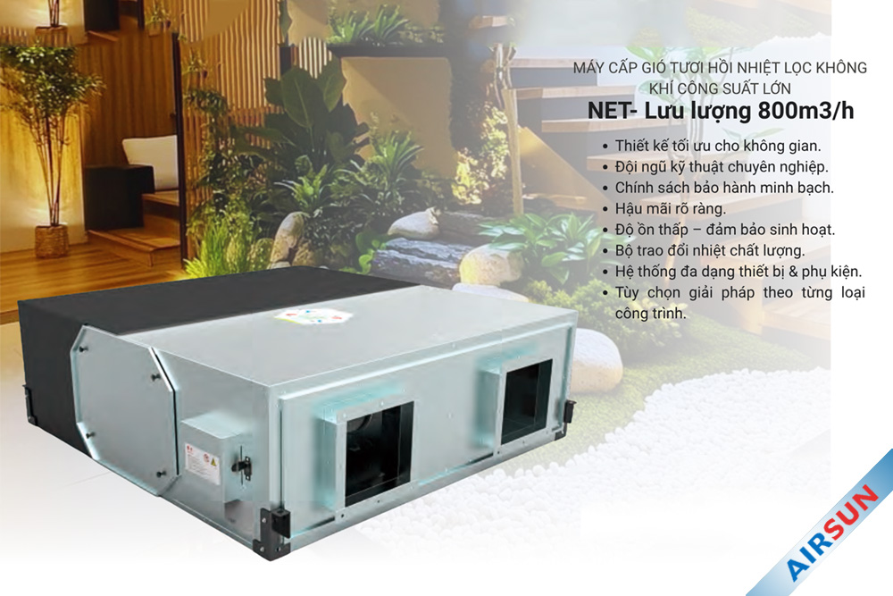 Máy cấp khí tươi thu hồi nhiệt của Đức NET-800 NET