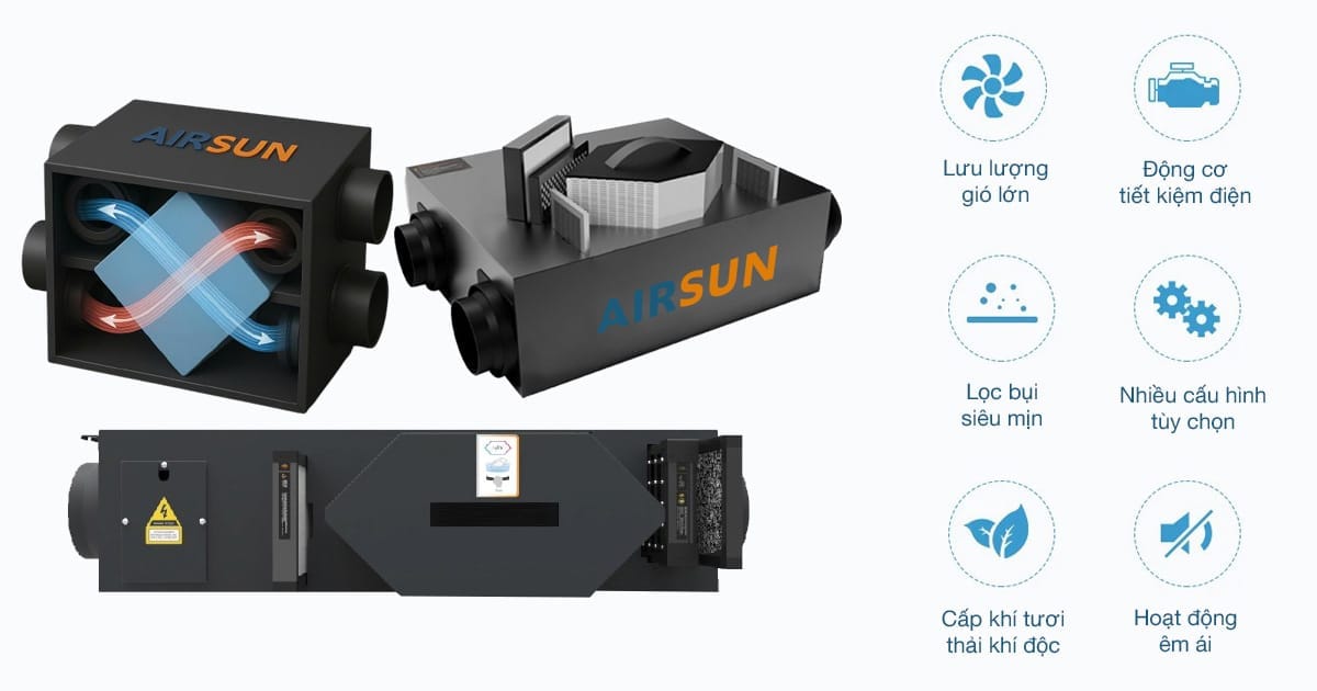 Cấu tạo hệ thống cấp khí tươi hồi nhiệt