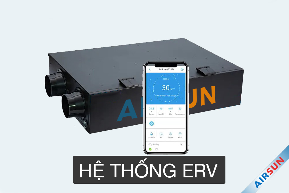 Hệ thống cấp khí tươi hồi nhiệt là gì? Cấu tạo và ưu nhược điểm từng loại cấp khí tươi 2 Hệ thống cấp khí tươi ERV AirSun
