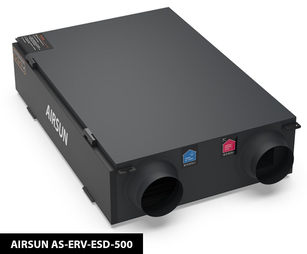 Top 10+ mẫu máy cấp khí tươi thu hồi nhiệt tốt nhất 1 Máy cấp khí tươi thu hồi nhiệt tốt nhất AirSun AS-ERV-ESD-500