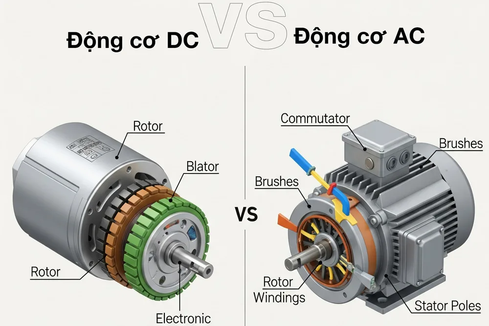 Bảng so sánh 2 động cơ DC và AC trong hệ thống ERV
