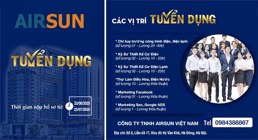AirSun tuyển dụng