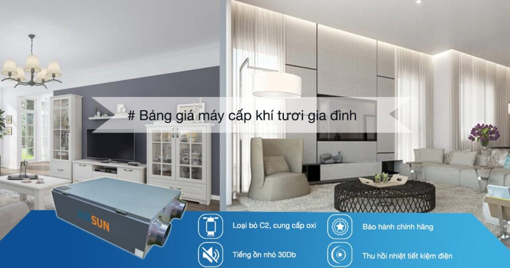 Bảng giá cấp khí tươi nhà phố mới nhất 2025
