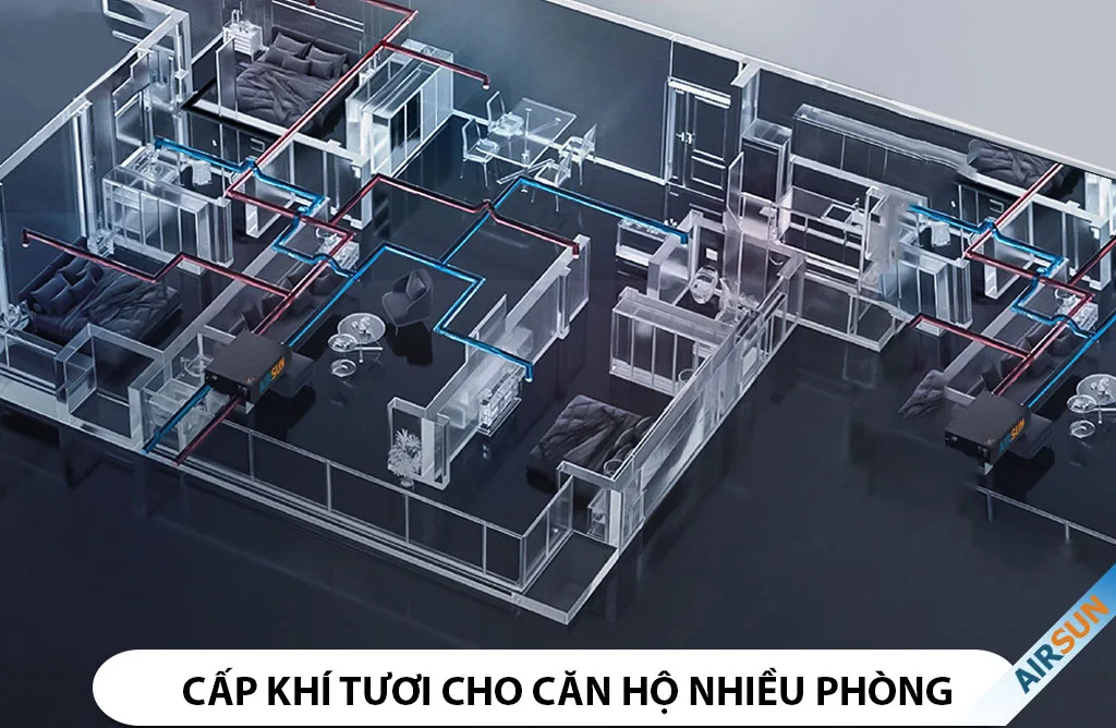 Cấp khí tươi chung cư có nhiều phòng kín khí