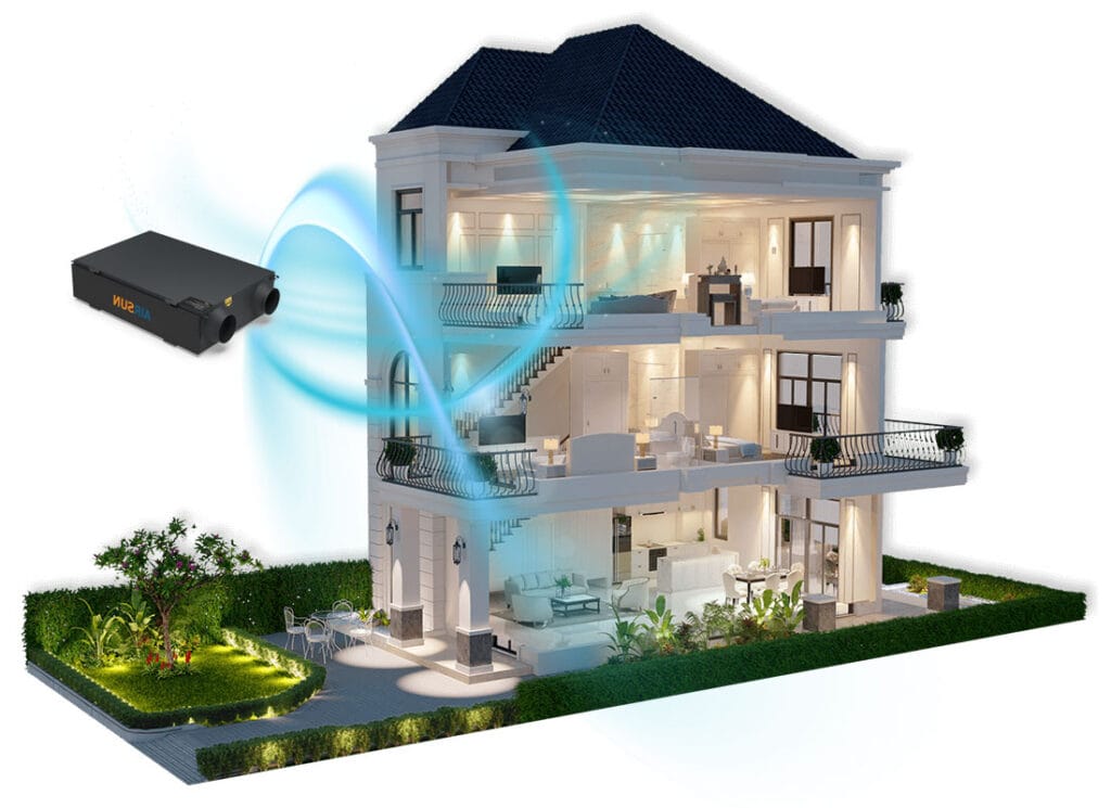 Cấp khí tươi và đẩy khí thải cho biệt thự