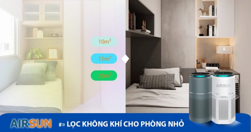 Máy lọc không khí cho phòng nhỏ 10m2 - 15m2 - 20m2
