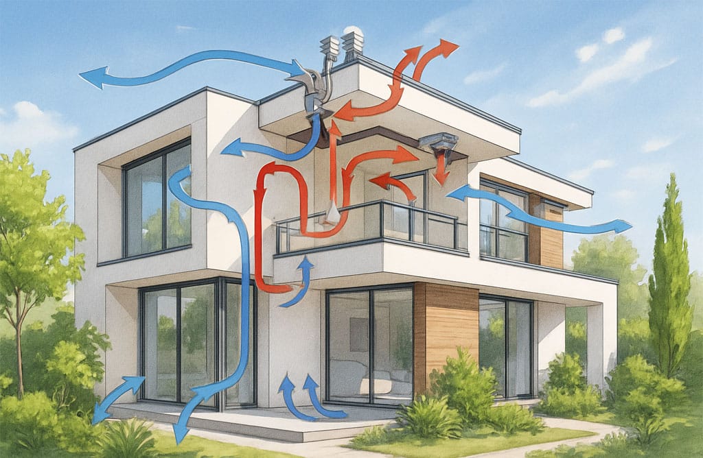 Hướng thông gió trong biệt thự