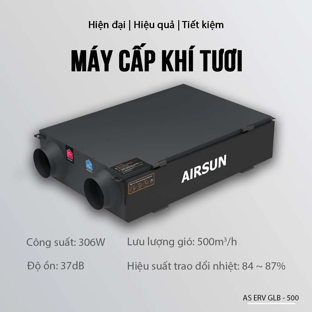 Máy cấp khí tươi AS-ERV-GLB-500 - Ảnh 9