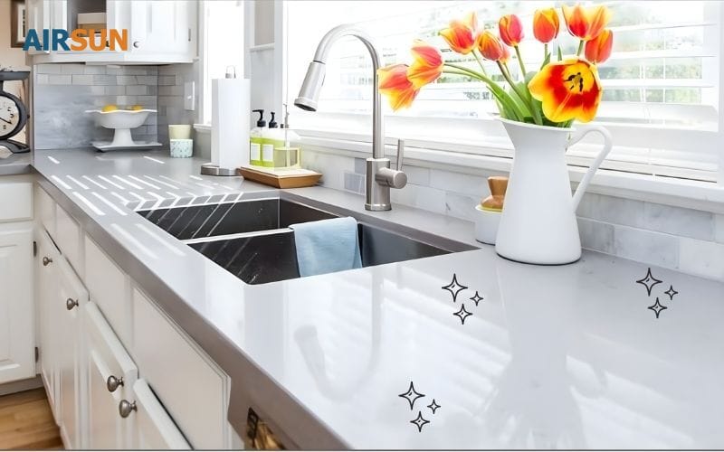 Phòng bếp ít tích tụ bụi bẩn, hạn chế hơi dầu