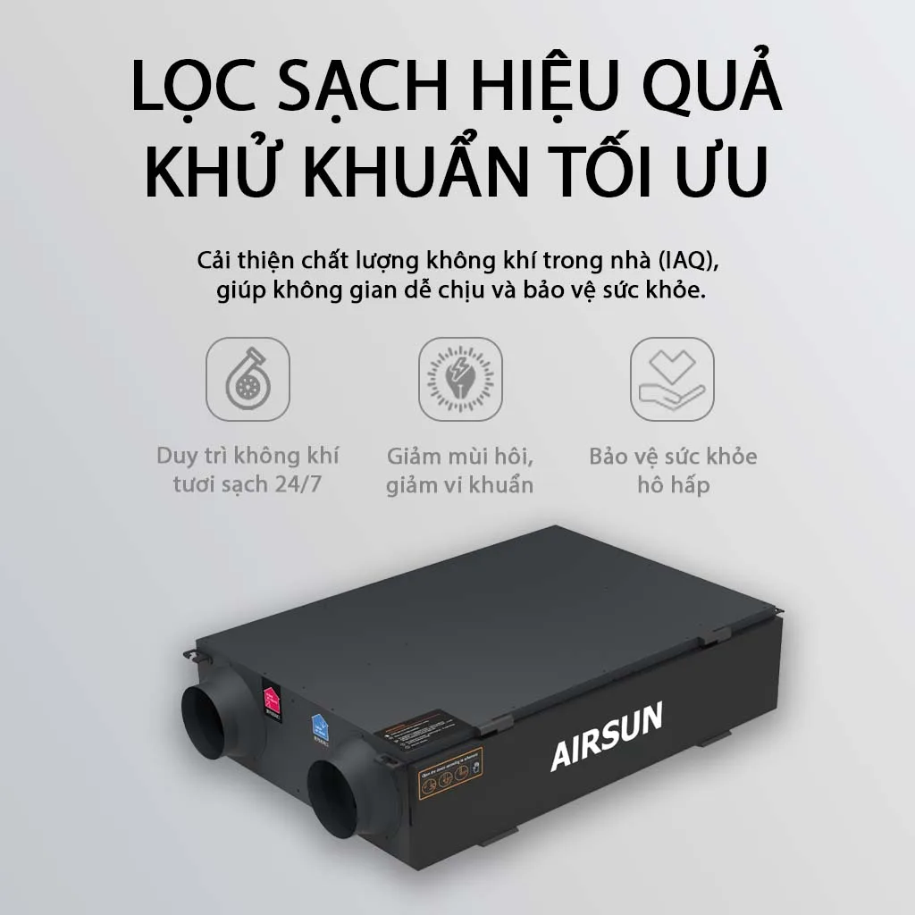 Máy cấp khí tươi AS-ERV-GLB-500 - Ảnh 5