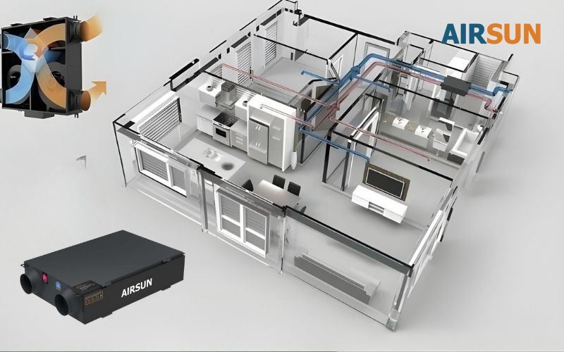 Biệt thự dùng máy cấp khí tươi công suất lớn