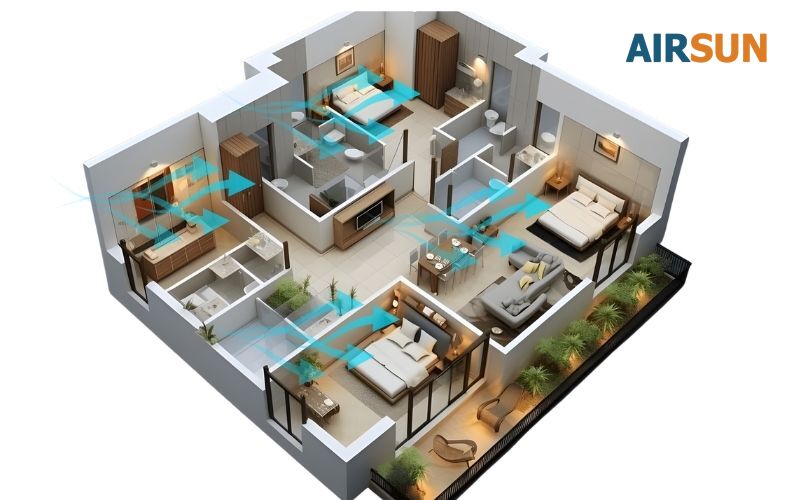 Moi phòng đều được cấp khí mạnh nếu đúng công suất