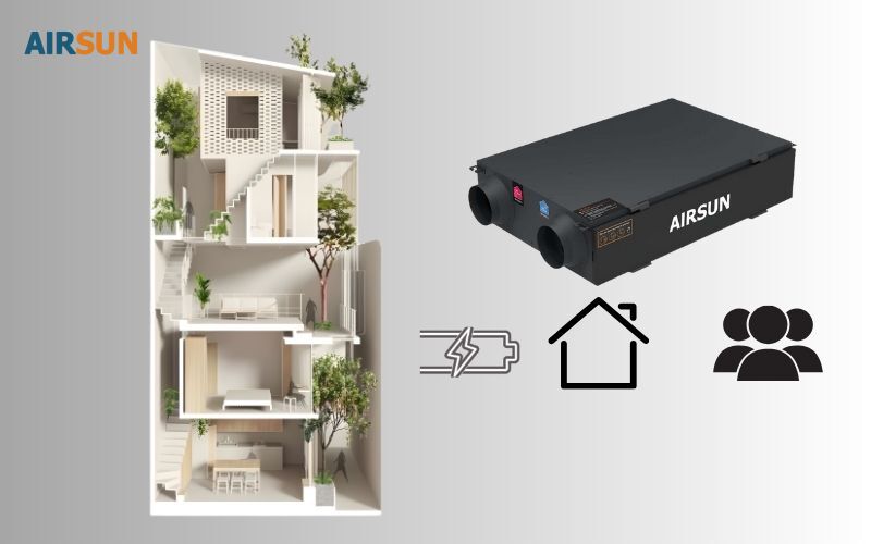 Dựa vào nhu cầu, diện tích nhà ống để chọn máy cấp khí tươi