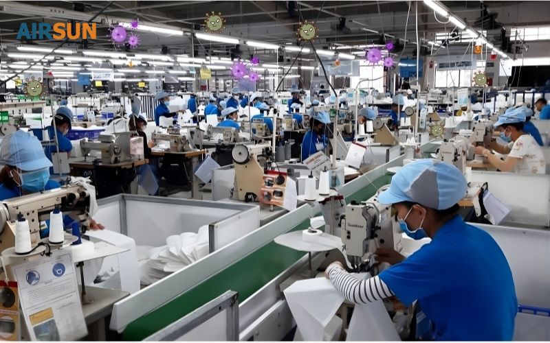 Không khí sạch, giảm mùi hoá chất, mùi công nghiệp