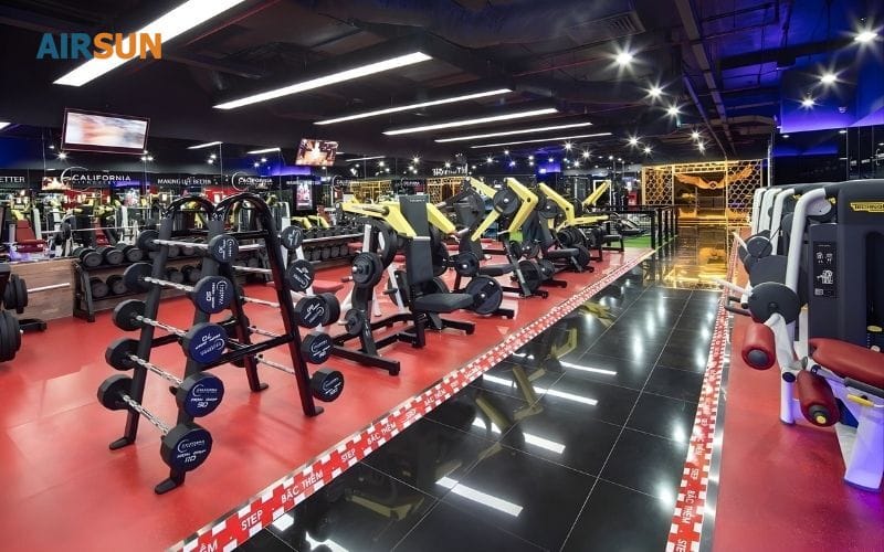 Các loại máy móc khác nhau phục vụ tập luyện