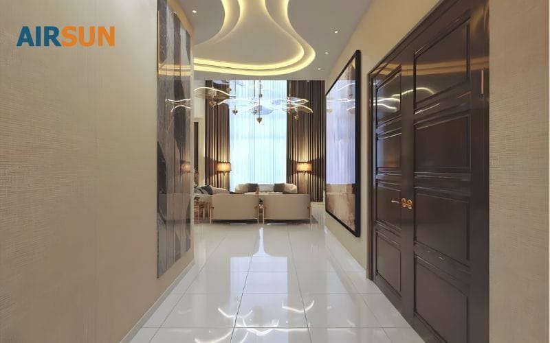 Lắp đặt máy cấp khí tươi biệt thự ở hành lang