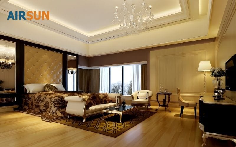 Lắp đặt máy cấp khí tươi biệt thự ở phòng ngủ