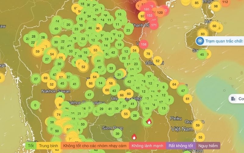 Chỉ cách một biên giới mà chất lượng không khí khác nhau 