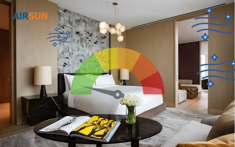 Phòng khách sạn nhanh chóng được làm sạch cả về chất lượng không khí