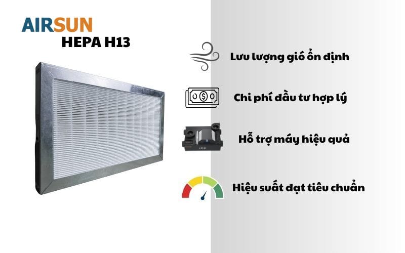 HEPA H13 dùng phổ biến hơn H14