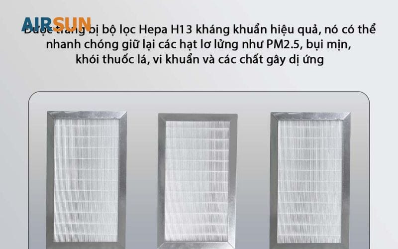 SỬ dụng HEPA H13 đạt dược nhiều tác dụng cải thiện không khí